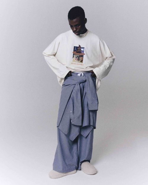 Брюки One Two Striped Baggy Pants Dirty-Blue