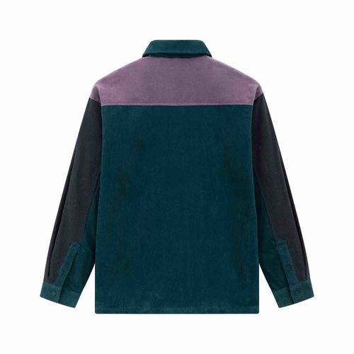 Рубашка Ymkashix Velvet Color block Zip Графитовая/Изумрудная/Пурпурная