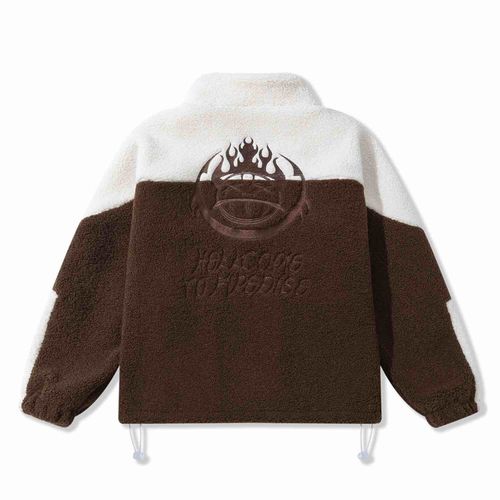 Куртка Ymkashix Furry Big Logo HTF белая/коричневая