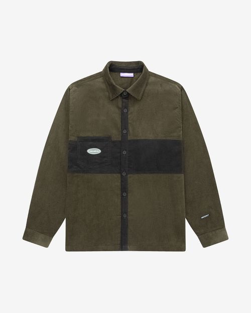 Рубашка Ymkashix Velvet Button темно-оливковый / графитовый