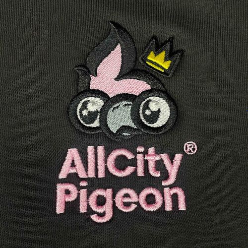 Худи All City Pigeon Pink Logo черный