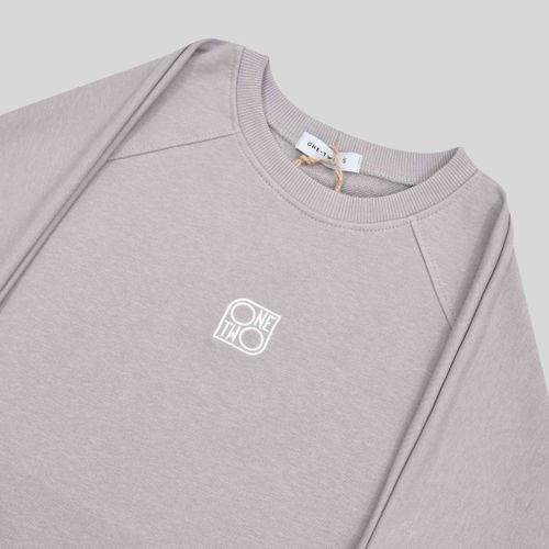 Толстовка One Two Raglan Sweatshirt Logo Opal Grey