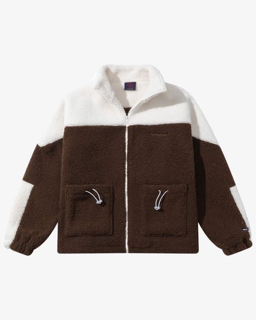 Куртка Ymkashix Furry Big Logo HTF белая/коричневая