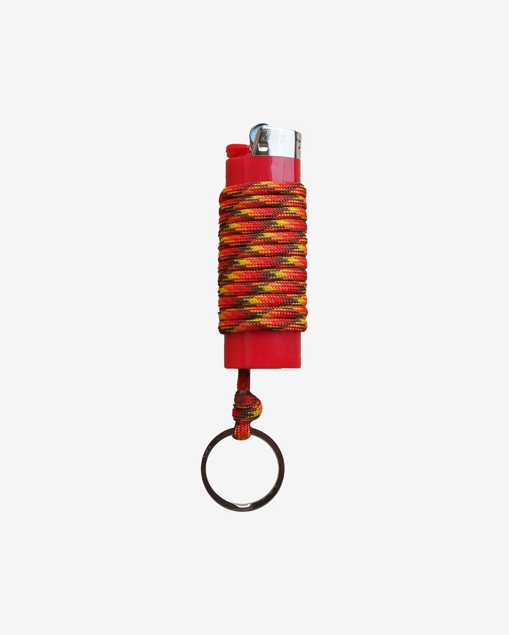 Зажигалка Ack Items красная (красно-жёлто-коричневый шнурок)