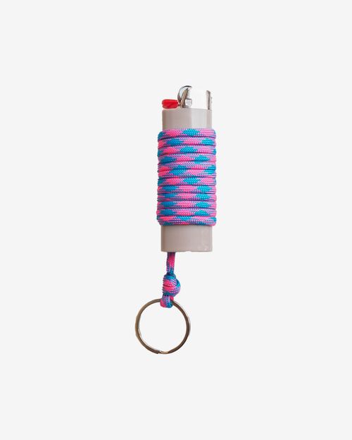 Зажигалка Ack Items серая (розово-голубой шнурок)